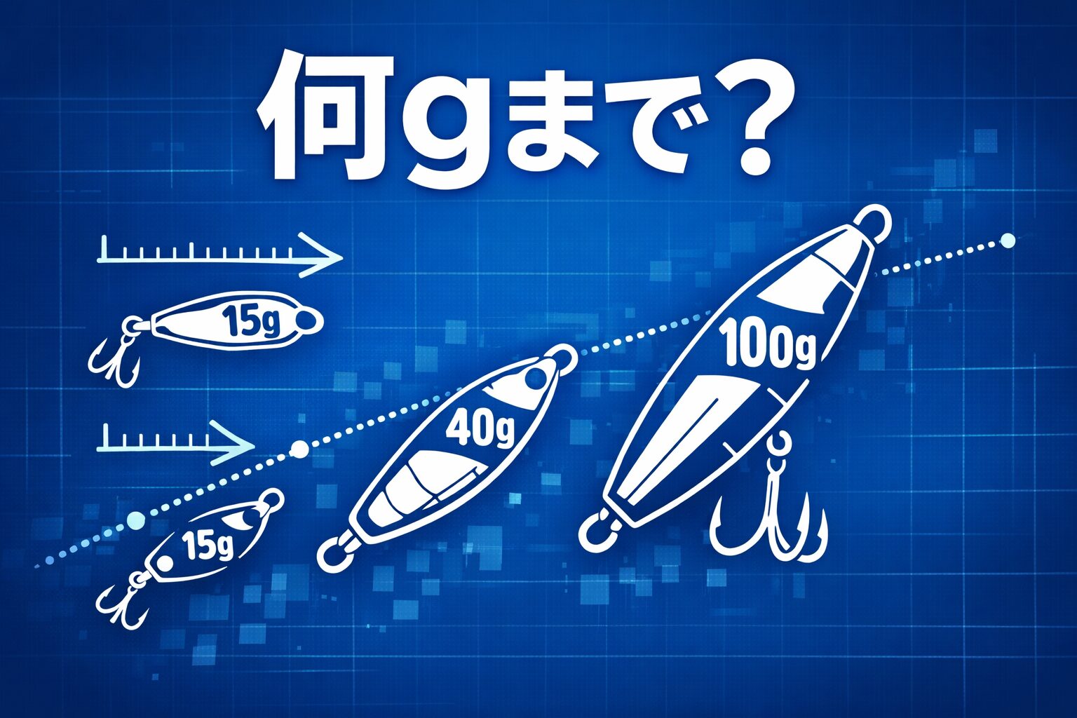 PE号数ごとの適正ジグ重量を調べるツールのイメージ